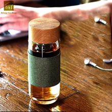 Чайная чашка, портативная креативная стеклянная бутылка для воды, походная чашка, уличная стеклянная бутылка с двойными стенками, продукт WKE111