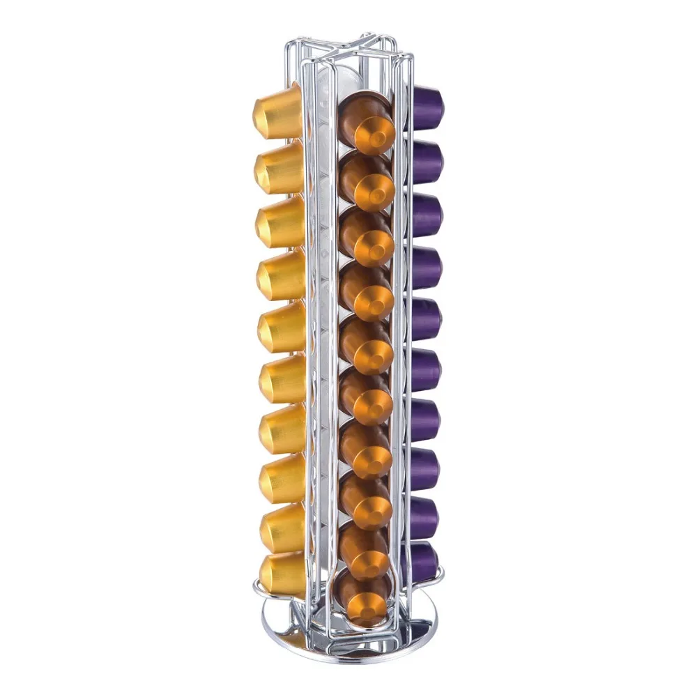Y&Y Nespresso Capsules Rack Holding 40 Pods Stainless Steel Stand Type