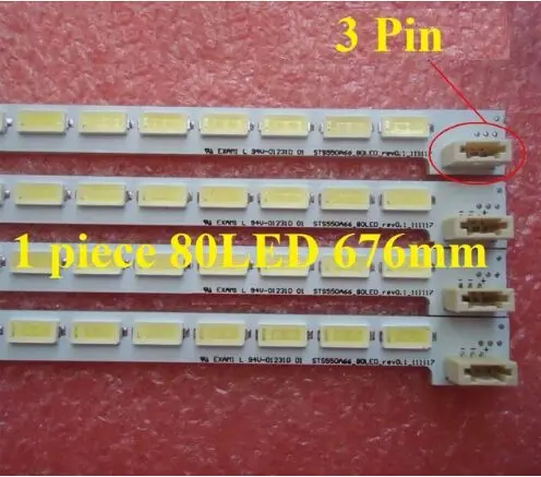 1 Uds LED55X5000DE LTA550HQ22 550HQ20 HQ16 tira de LED LJ64-03515A STS550A66_80LED_rev0.1_111117 80 LED 676mm