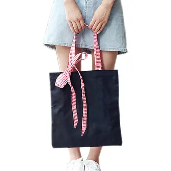 

New Fashion Women Shoulder Bag Canvas Handbag Casual Crossbody Bags for Women Big Capacity Shopping Bag with Bowknot Sac A Main