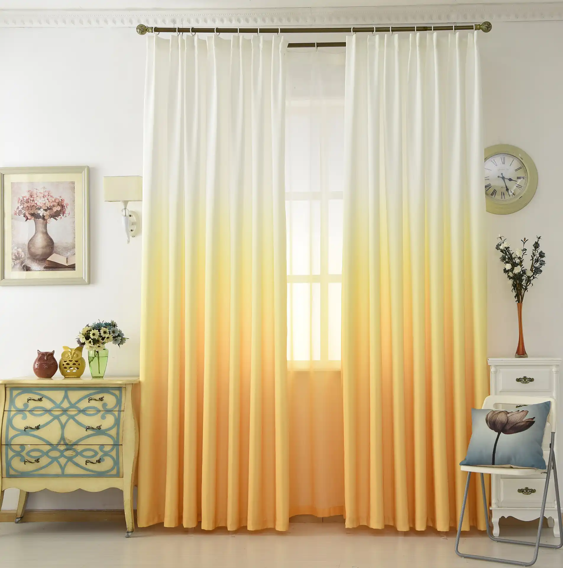 Zhh Modern Style Fashion Blackout Curtains For Living Room Ombre