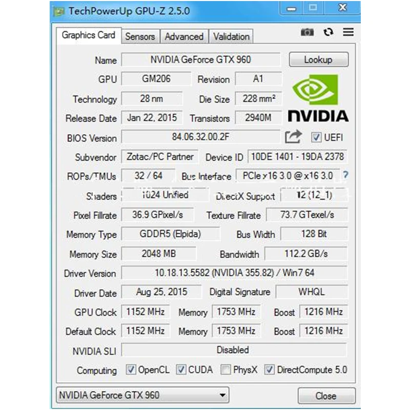 Оригинальная видеокарта ZOTAC GTX960 2GD5 yer HB 128Bit GDDR5 GM206 графические карты GPU Map PCI E GTX 960 2G
