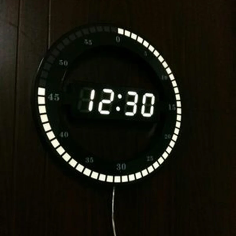 Nuevo reloj de pared digital con led hueco 3d con ajuste automático el brillo de los segundos de funcionamiento electrónico reloj de uso doméstico Nuevo reloj de pared digital con led hueco 3d con ajuste automático el brillo de los segundos de funcionamiento electrónico reloj de uso doméstico