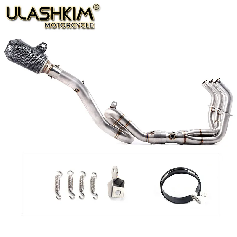 

For yamaha MT-09 FZ-09 MT09 FZ09 2014-2018 Motorcycle Carbon Fiber Colors Exhaust Muffler Full System Slip-On Middle pipe
