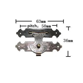 

Antique Brass Jewelry Box Padlock Hasp Locked Wooden Wine Gift Box Handbag Buckle Hardware Accessories,63*36mm,1PC