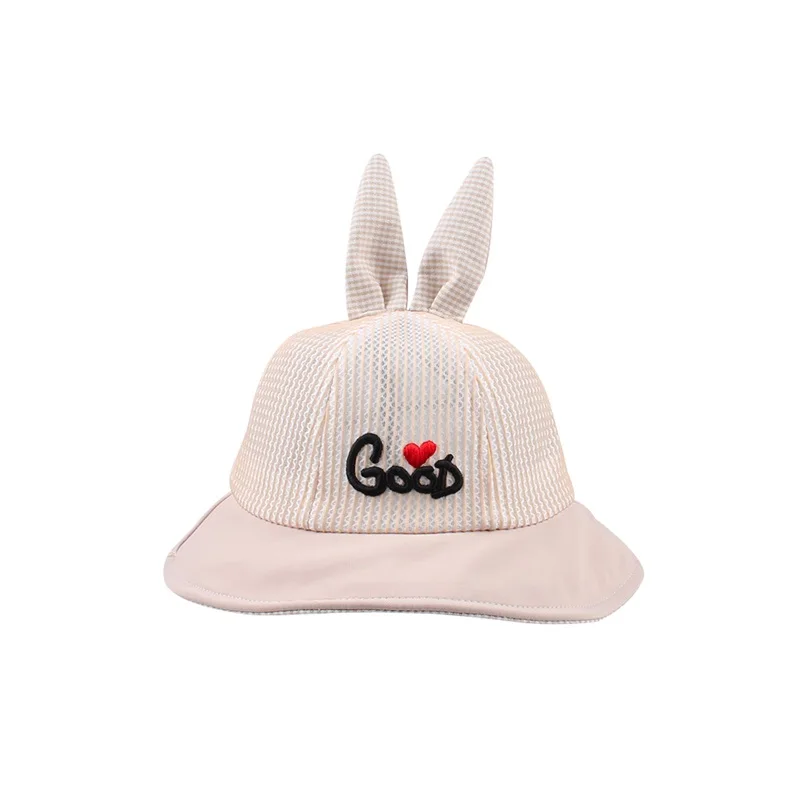Mesh Bunny Baby Hat Breathable Soft Kids Hat Boys Girls Summer Sun Cap Wide Brim Lace Up Baby Hat With Ears Baby Girls Clothing (17)