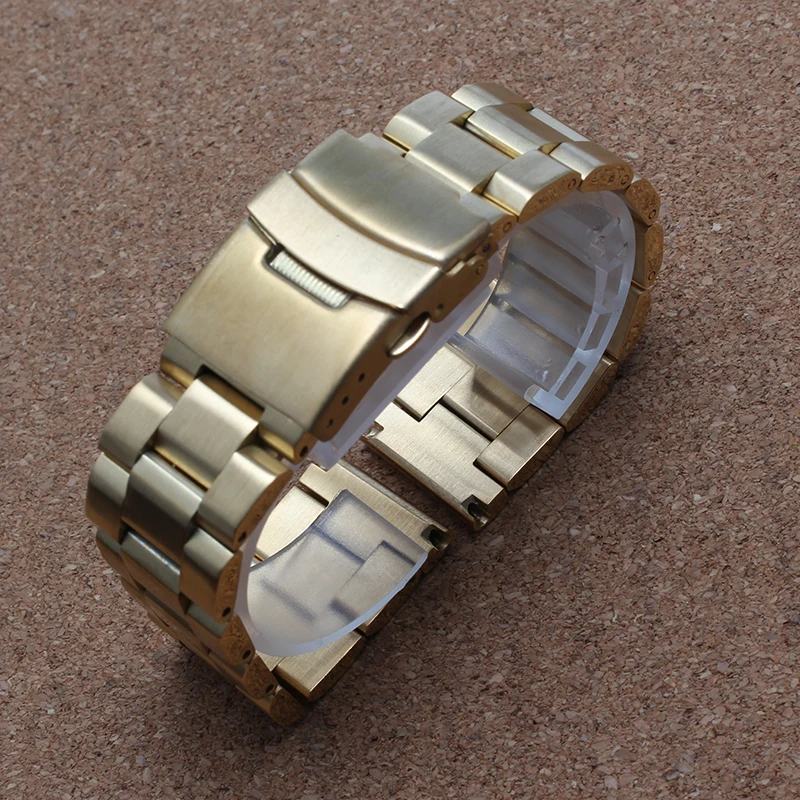 2016 stainless steel watch band for brand watch band strap solid links bracelet accessories black gold