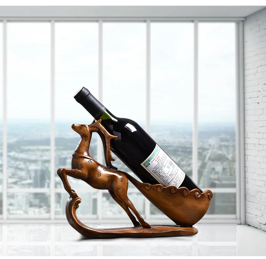 Creative Sika Deer Wine Rack Modern Wine Bottle Holder Living Room Home Decoration Wine Cabinet Decorating Bar Tools Gifts