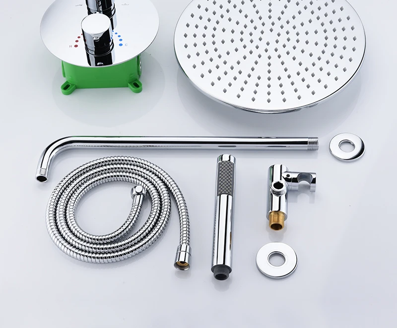 Thermostatic Dual Shower System 10inch brass Shower set (28)