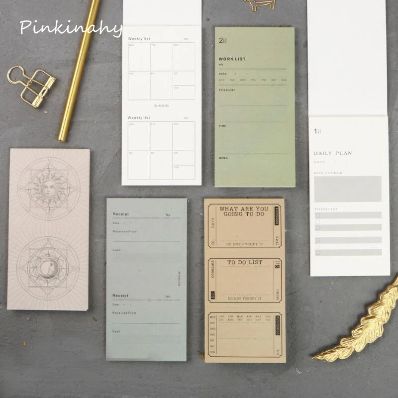 

Creative Retro Study&Work Week Plan Paper Sticky Notes Memo Pad Kawaii Stationery Office Accessory School Supplies