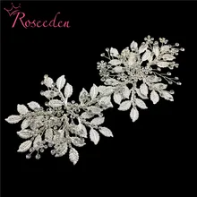 Серебряное романтическое свадебное украшение на голову с жемчугом и стразами женские свадебные ободки головной убор украшения для волос ручной работы RE3288