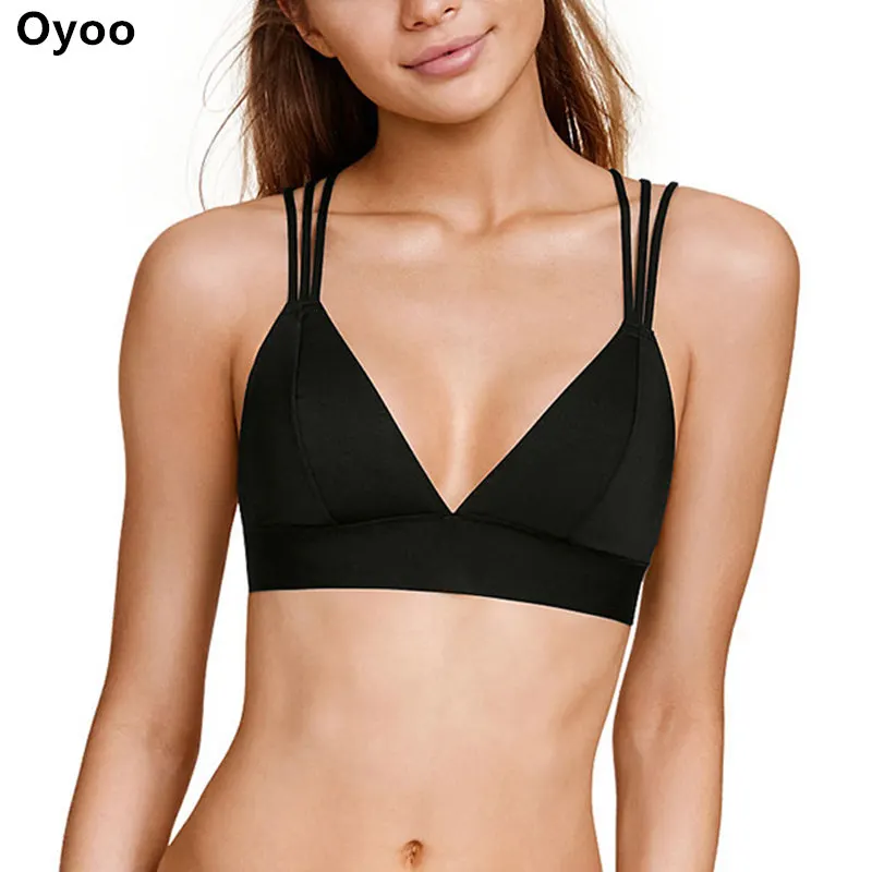 Oyoo High Impact Strappy Mesh рост приветствие спортивный бюстгальтер Для женщин темно-Sexy