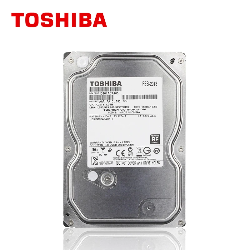TOSHIBA 1TB Hard Drive Disk 1000GB 1T Internal HD HDD 7200RPM 32M 3.5" SATA 3 for Desktop PC Computer
