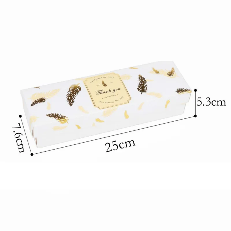White Box 20 штук, Свадебная коробка для конфет, шоколада, симпатичная Подарочная коробка, упаковка, черное бронзовое перо, подарок на день рождения, бумажный пакет, коробка для торта - Цвет: White Box