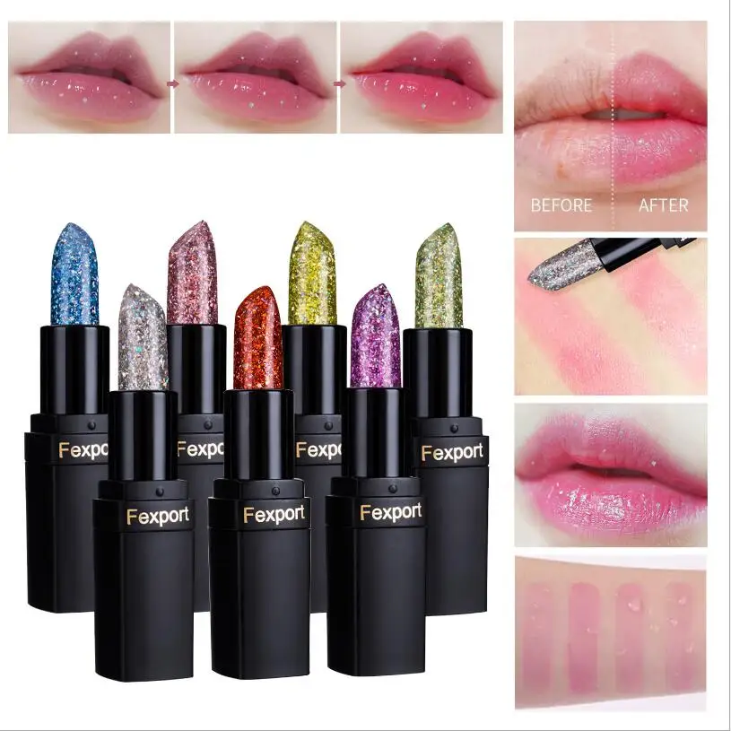 7 colors 1PCS Magic glitter Lipstick Crystal Jelly Temperature Change Color Lip Balm Maquiagem with Glitter lips for Wholesales 7 colors 1PCS Magic glitter Lipstick Crystal Jelly Temperature Change Color Lip Balm Maquiagem with Glitter lips for Wholesales