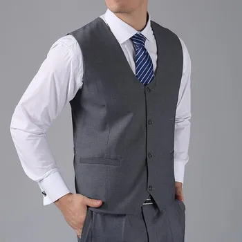 

New Arrival Groom Vests Gray GroomsmensBest Man Vest Custom Made Size and Color Four Buttons WeddingPromDinner Waistcoat