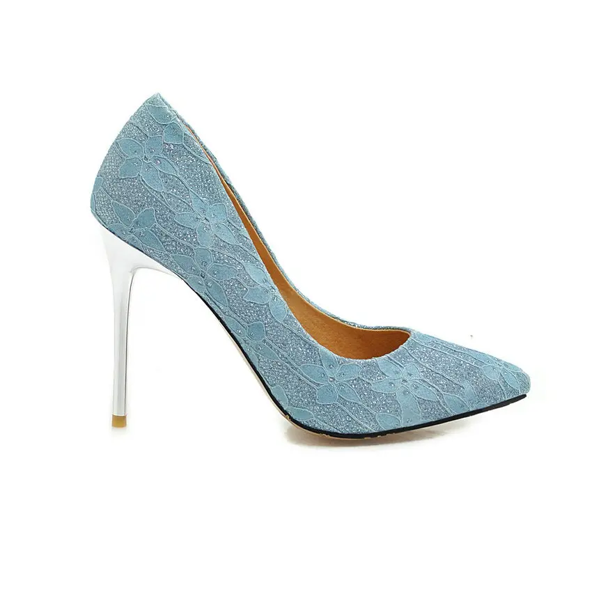 ESVEVA 2019 Women Pumps Slip on Pointed Toe PU Leather+Lace Thin Super High Heel Fashion Shallow Shoes Spring/Autumn Size34-43 ESVEVA 2019 Women Pumps Slip on Pointed Toe PU Leather+Lace Thin Super High Heel Fashion Shallow Shoes Spring/Autumn Size34-43