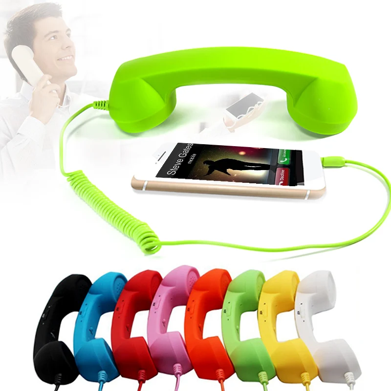 

High quality retro classic Comfort telephone Handset 3.5mm Mini microphone Speaker Phone Call Receiver For Iphone Samsung Huawei