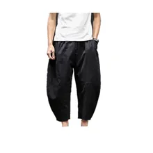 Мужская одежда из хлопка и льна мужской девять шорты-фонарики легко семь шорты большая нога и широкие восемь очков Харен пляжные шорты