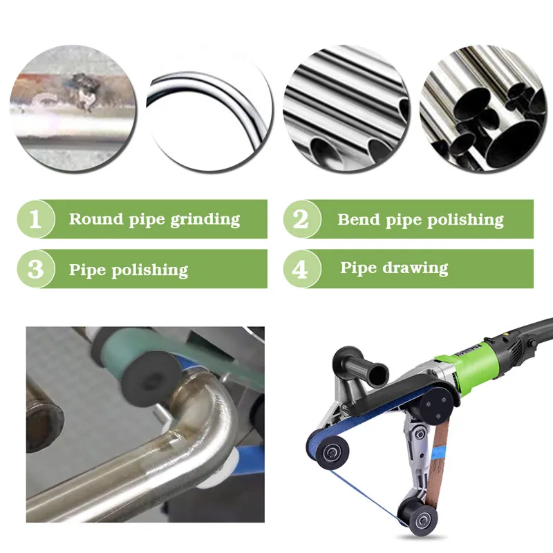 110 В/220 В из нержавеющей стали трубчатый ленточный шлифовальный станок для полировки проволоки Инструмент для обработки полировки Polerka
