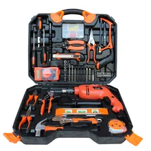 Urijk 120Pcs Woodworking Electric Hardware Tools Set Electric Drill Household Toolbox Electrician Repair Combination Set