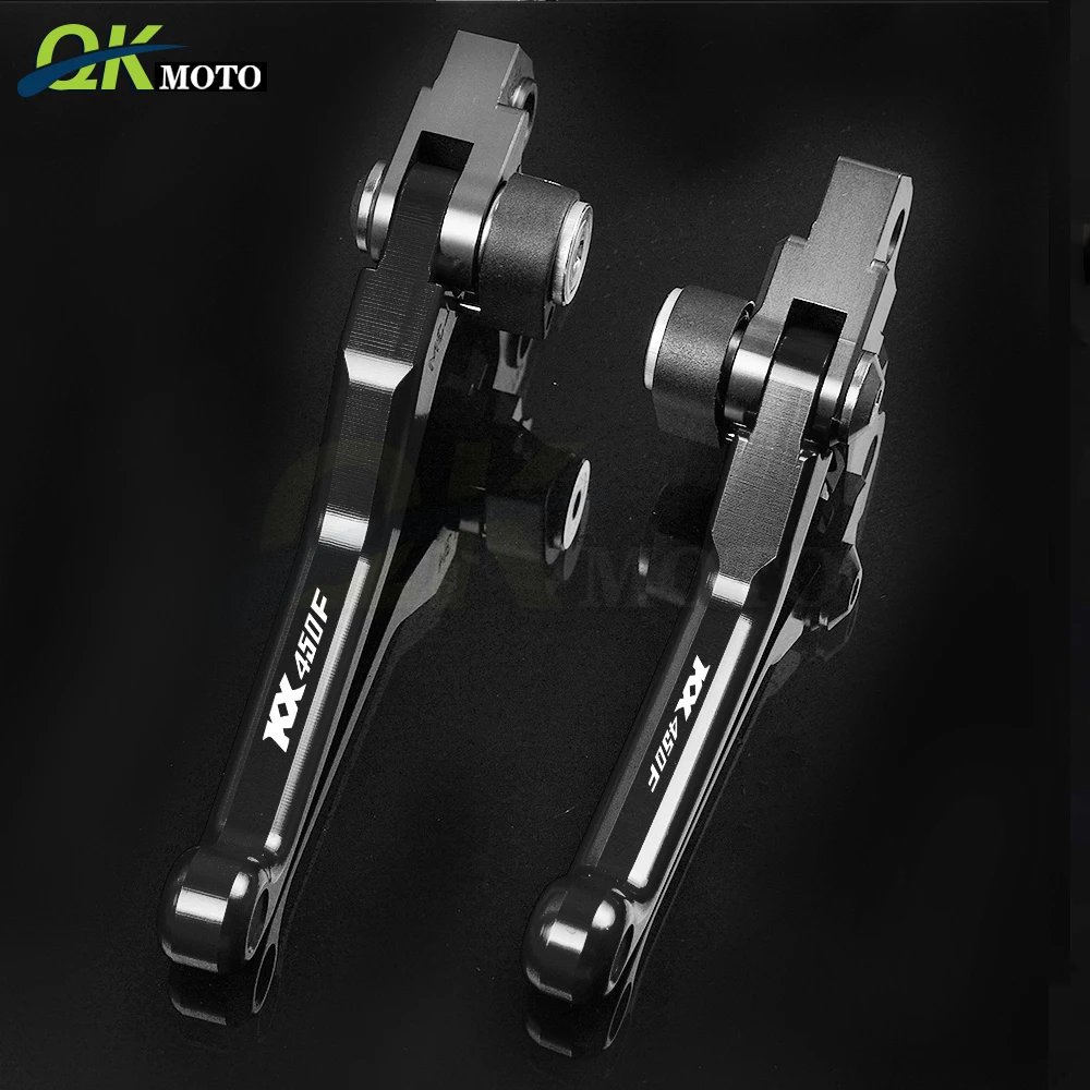 Байк аксессуары CNC ORV складной сцепные рычаги для мотовездеход Kawasaki KXF450R kxf450r 2008- 09, 10, 11, 12, 13, 14 лет - Цвет: KZ450F-BK