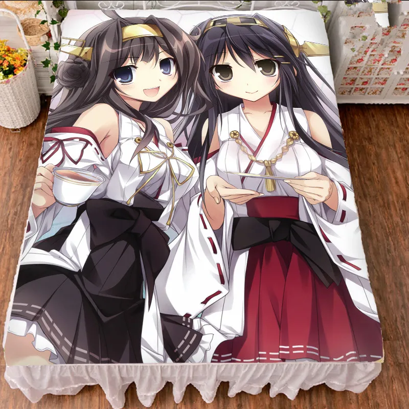 Аниме Kantai Коллекция KanColle персонажи сексуальная девушка Kongo Nagato Shoukaku постельное белье из молочного волокна и фланелевое одеяло 150x200 см - Цвет: 7