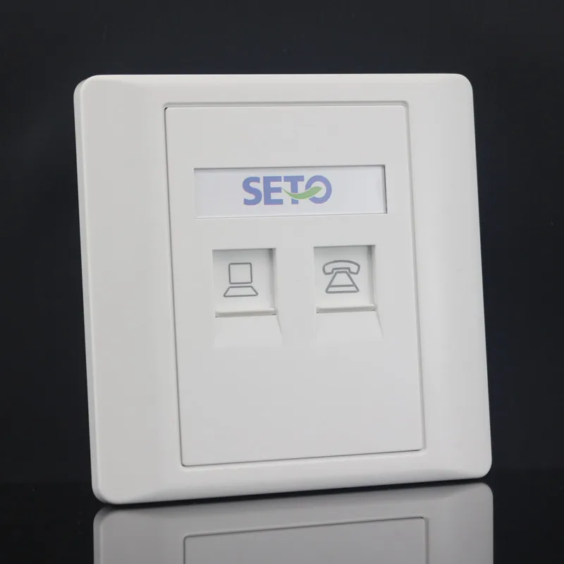SeTo 86 Тип сеть Lan RJ45 Cat5e + телефон RJ11 Cat3 настенная пластина гнездо Keystone Лицевая