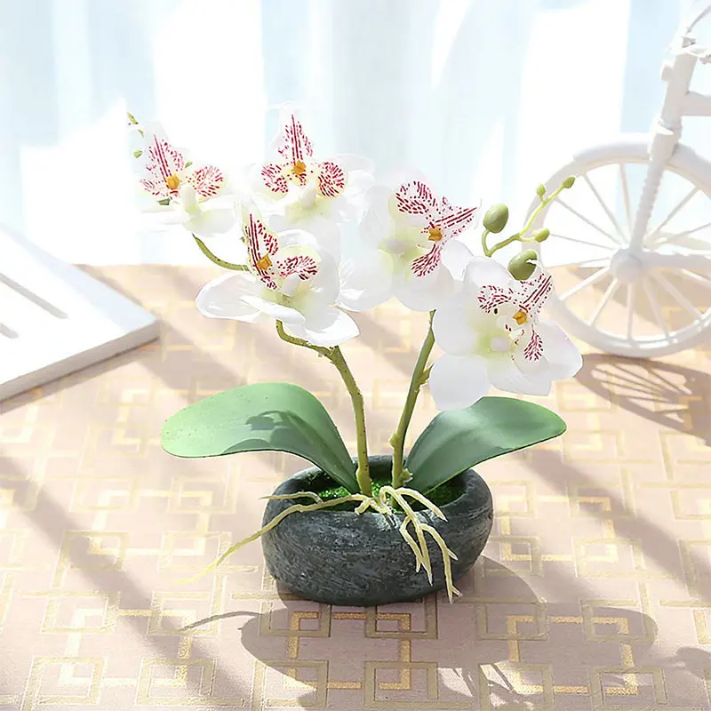 Artificial Dried Flowers With Flowerpot For Home Decoration Butterfly Orchid Miniascape Bonsai Flower Home Balcony Decorations Artificial Dried Flowers With Flowerpot For Home Decoration Butterfly Orchid Miniascape Bonsai Flower Home Balcony Decorations