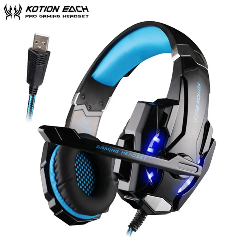 KOTION EACH G9000 PC Gamer Gaming Heaset casque USB 7.1 Virtual Surround Sound Stereo Headphone with Mic Led Light for Game KOTION EACH G9000 PC Gamer Gaming Heaset casque USB 7.1 Virtual Surround Sound Stereo Headphone with Mic Led Light for Game