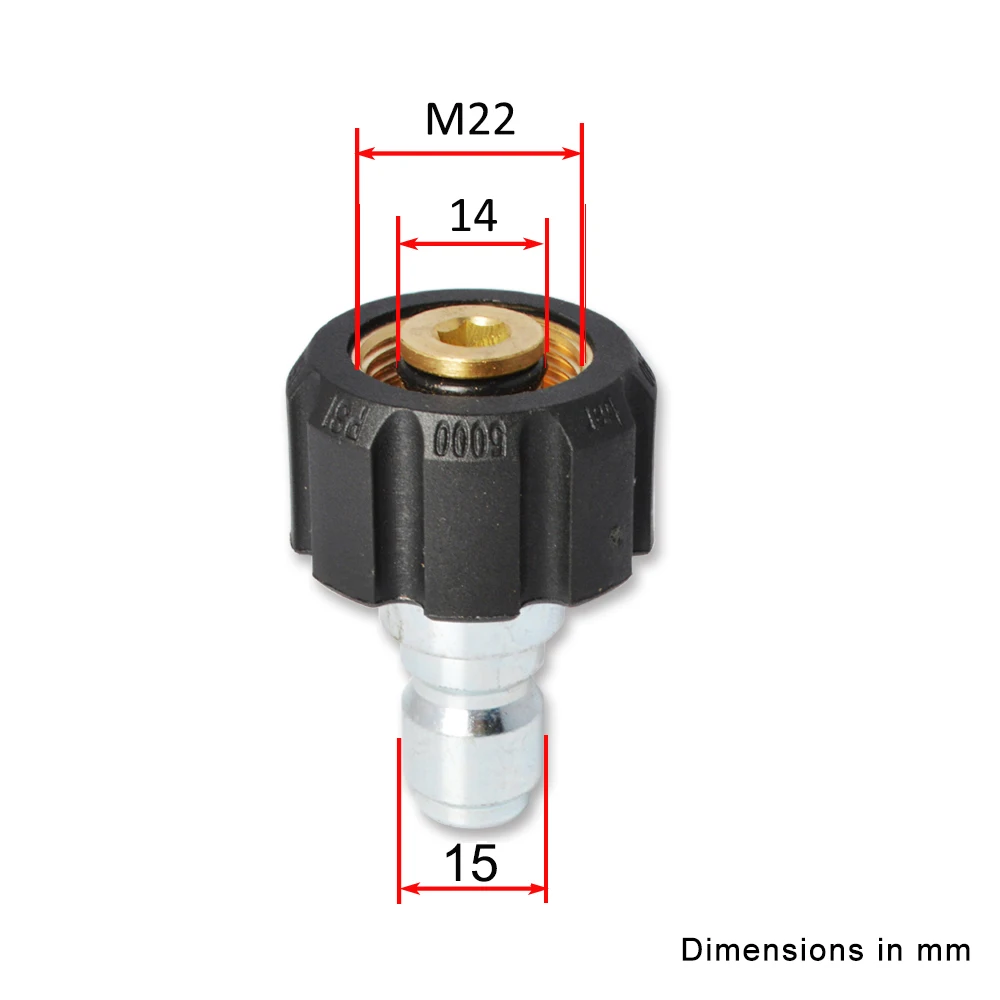 Омыватель высокого давления, латунный соединитель M22 Мама+ 3/" быстроразъемный штекер