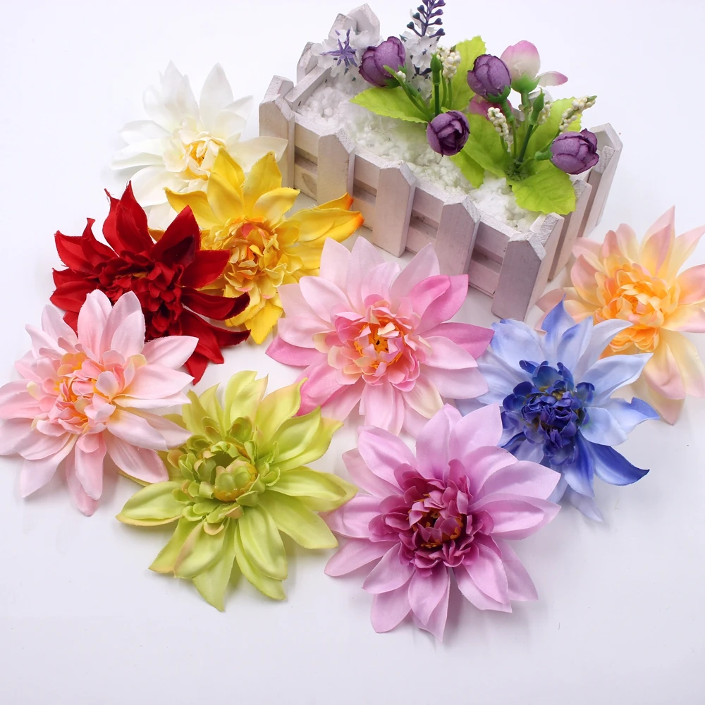 5 шт. искусственные Осенние цветы пиона Dahlia яркие листья свадебные для