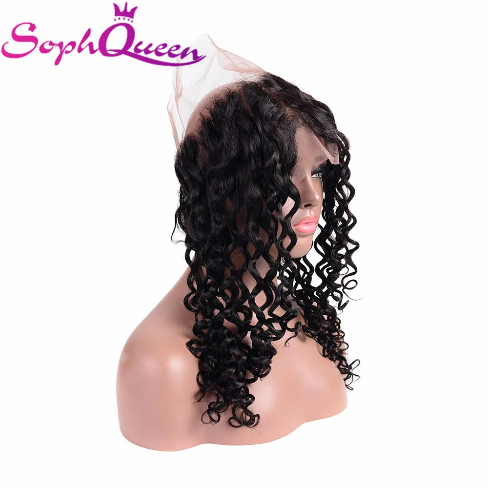 Soph Queen 360 Lace Frontal Wig Deep Wave Brazlian Remy Lace Front Human Hair Wigs For Black Women 100%Human Hair Wigs Free Part