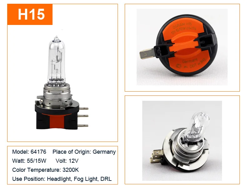 Лампа Ксеноновая OSRAM H1 H3 H4 H7 H8 H9 H11 H13 H15 H16 9005 9006 9007 9008 880 881 H8B H9B H11B HB3 HB4 Автомобильные фары противотуманные лампы авто лампы, 1X