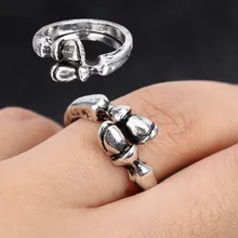 Anillo de herradura Vintage, anillos de apertura únicos, joyería rústica creativa de moda, regalo de joyas de fiesta para hombres y mujeres