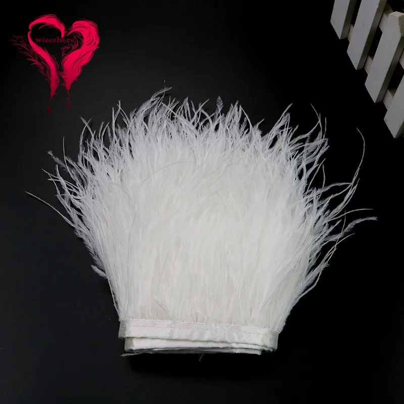 

2Meter/Lot Ostrich Feather Trimming Dyed Four-layered Width 10-15CM Plume Ribbon For DIY Wedding Carnival Costume Accessories