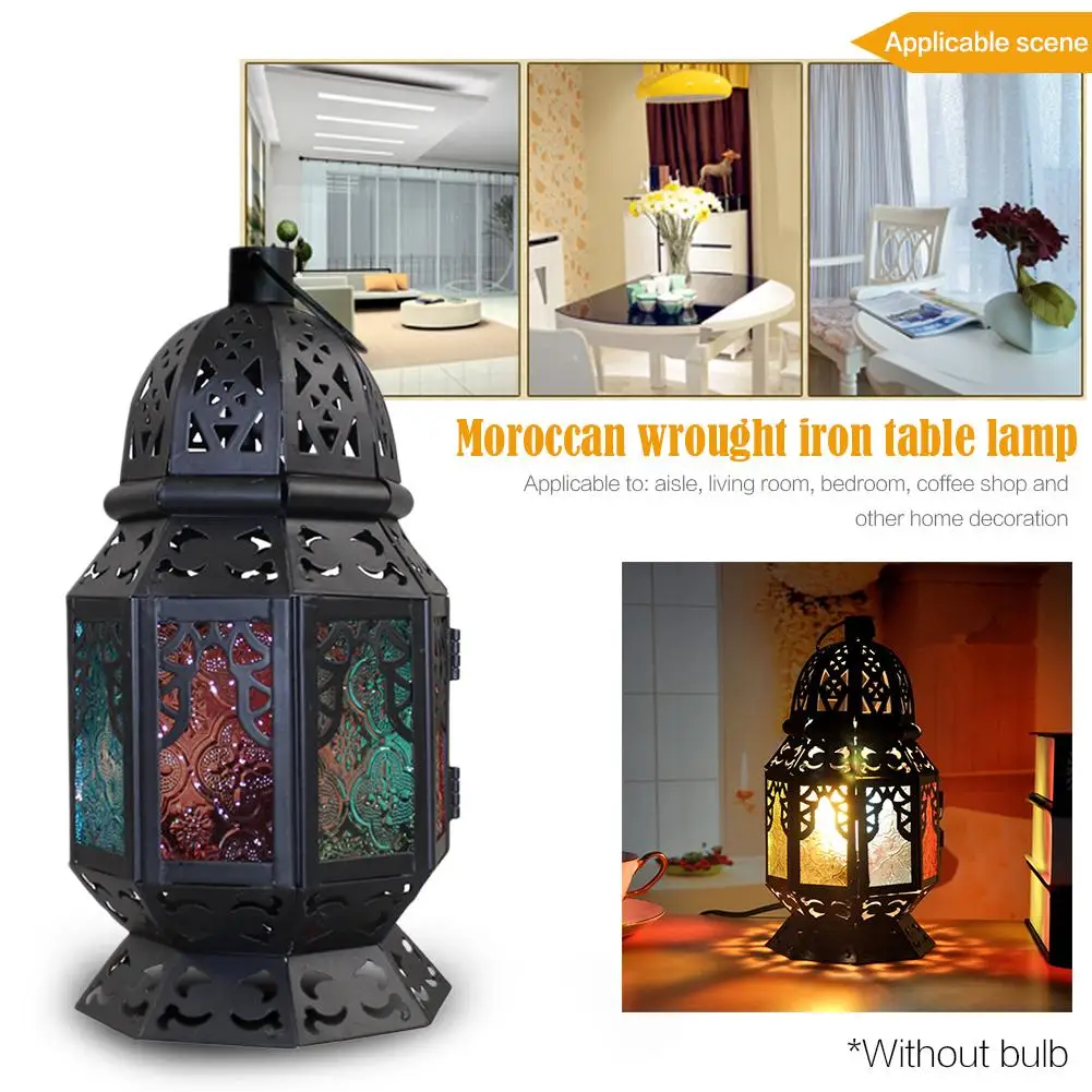 

Moroccan Wrought Iron Candlestick European Style Retro Lamp Decoration Innovative Fashionable Bedroom Bedside Light Mediterranea