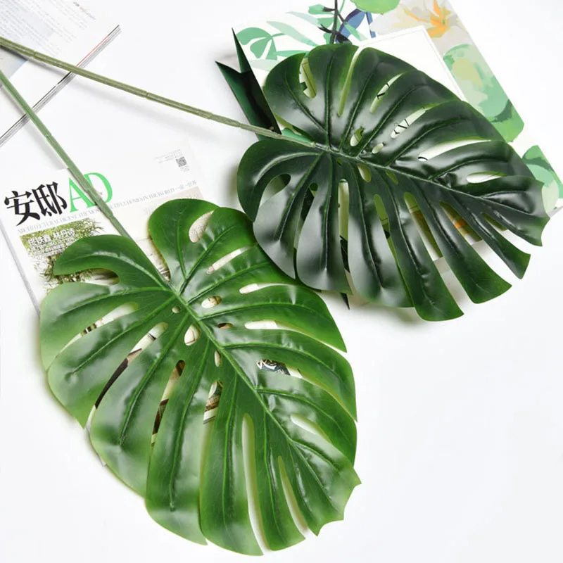 

Simulation Plants Real Touch Turtle Leaves Single Green Leaf Artificial Flower For Home Wedding Decoration DIY Plant Wall
