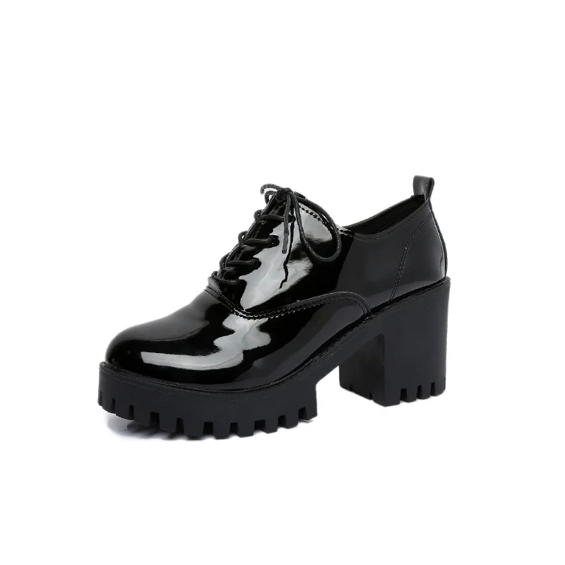 

Fall Winter 2019 New Korean Edition Fashion Shoes With Round Head Rough Heel Pu Face Leisure Fashion Boots Women shoes
