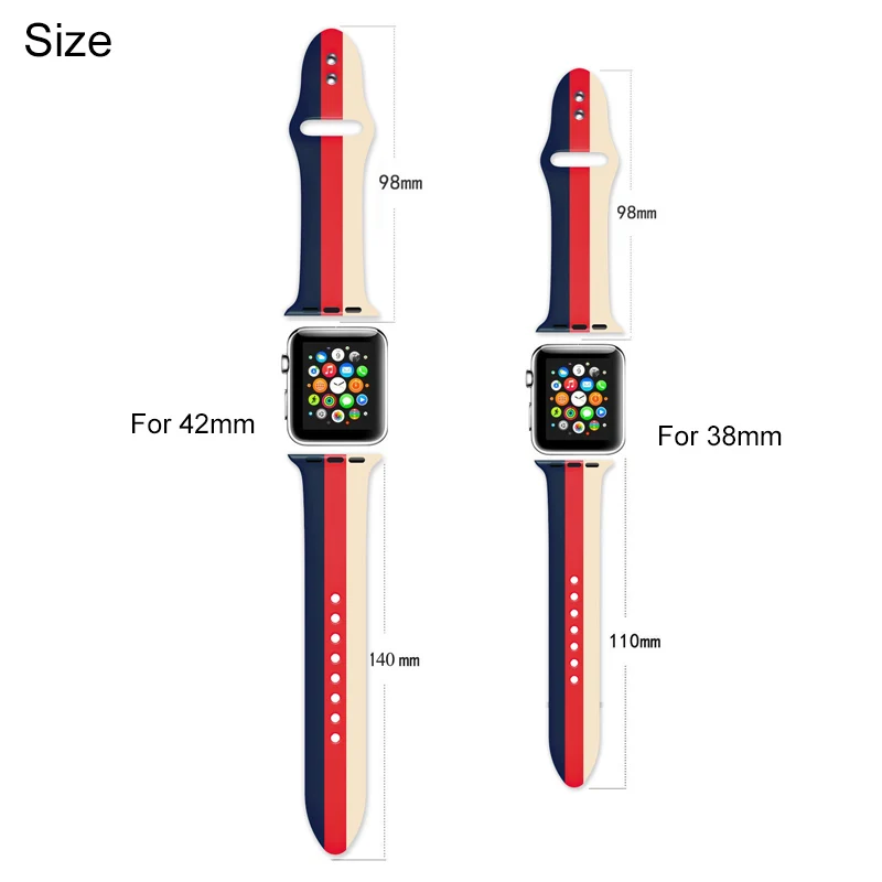 Спортивный силиконовый ремешок для Apple Watch 4 40 мм 44 iwatch 3 2 1 38 42 мягкий красочный