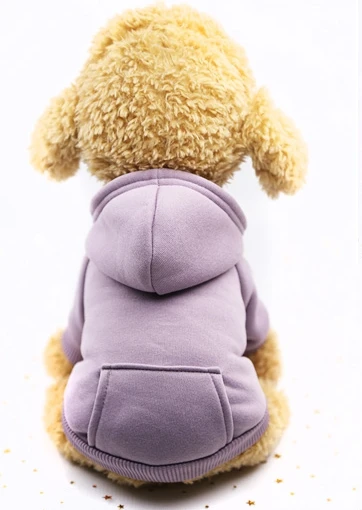 Light Purple Однотонная Одежда для собак осень худи с кошкой зимняя одежда для щенков костюм мягкая одежда для маленьких собак Французский бульдог домашнее животное куртка GGC11 - Цвет: Light Purple