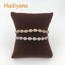 Браслет HADIYANA, простые эллиптические формы, каплевидные капли, модные вечерние, Ретро стиль, кубический цирконий, темперамент, изысканный, SL075 Pulsera