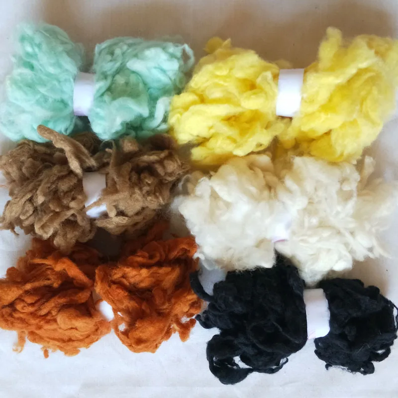 

WFPFBEC alpaca Curly Fiber for Wool Felt especially for Poodle/Bichon and Sheep 60g 10g/color 6colors alpaca