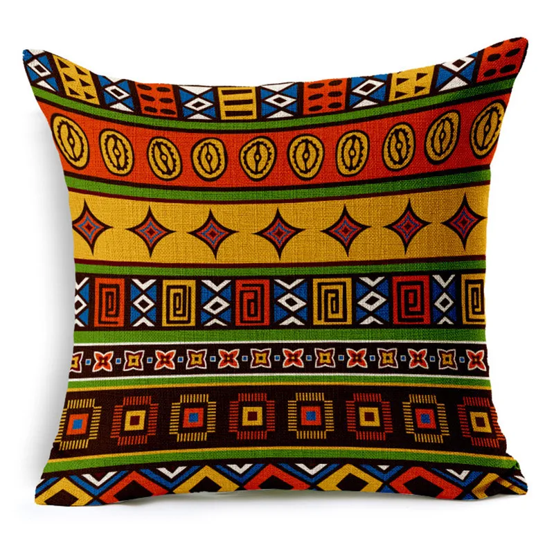 Винтажная хлопковая льняная африканская Геометрическая полосатая волнистая наволочка для подушки в стиле бохо, декоративный наволочка для дивана бежевого цвета