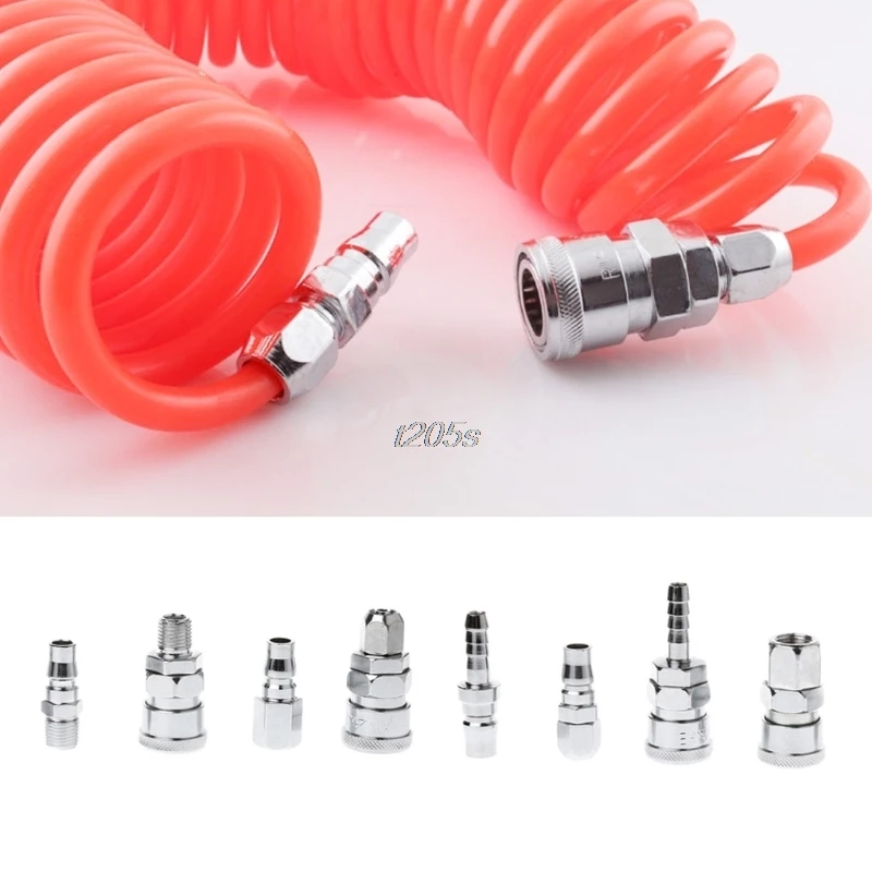 

8 Pcs 1/4" Pneumatic Air Compressor Hose Quick Coupler Plug Socket Connector Set Q16 Dropship
