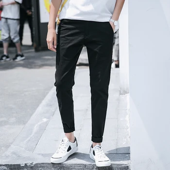 

summer New High Quality Cotton Men Pants thin Straight Spring Summer Long Male Classic Business Casual Vacation Trousers Length