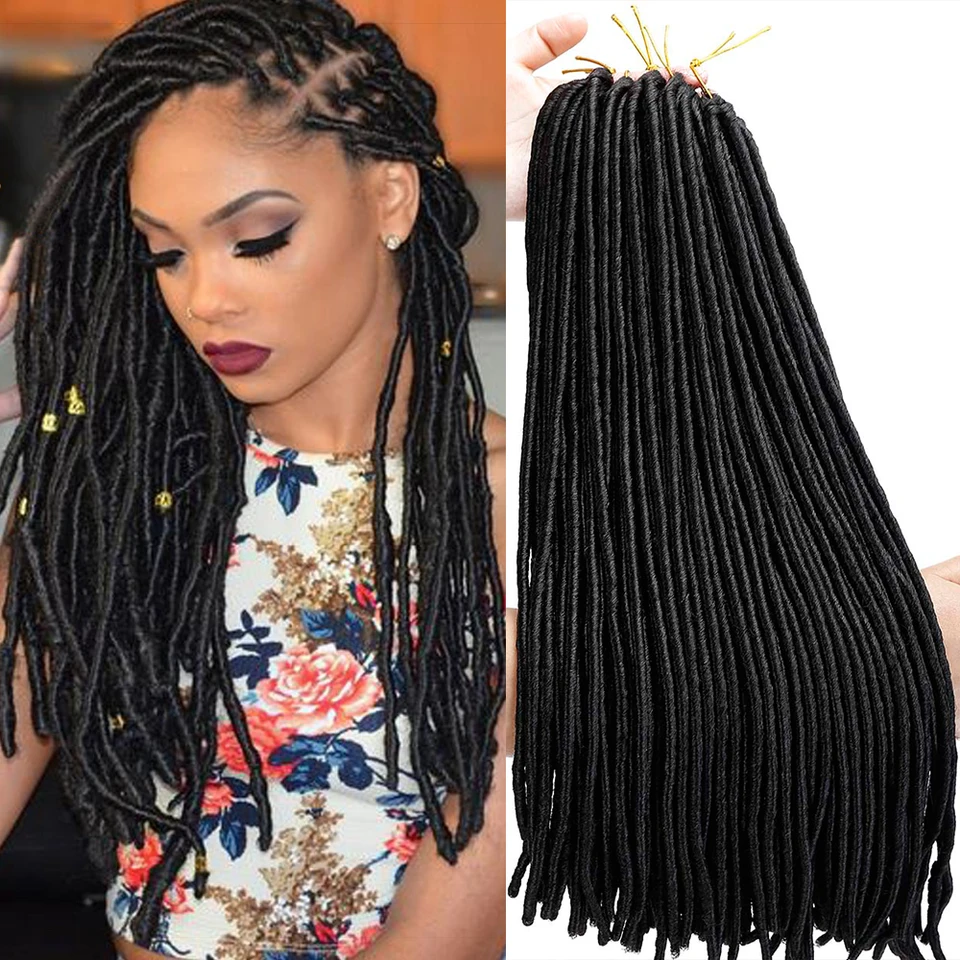 Aosi Wig Synnthetic Crochet Braids Faux Locs Hair Extensions Long