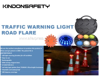 

5 sets Freeshipping! 6 pack traffic warning light/road Flares flashing safety beacon/green/black/LED skildpadde advarselslys