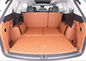 

fiber leather car trunk mat cargo mat for volkswagen Atlas 2017 2018 2019 5d cargo liner car accessories