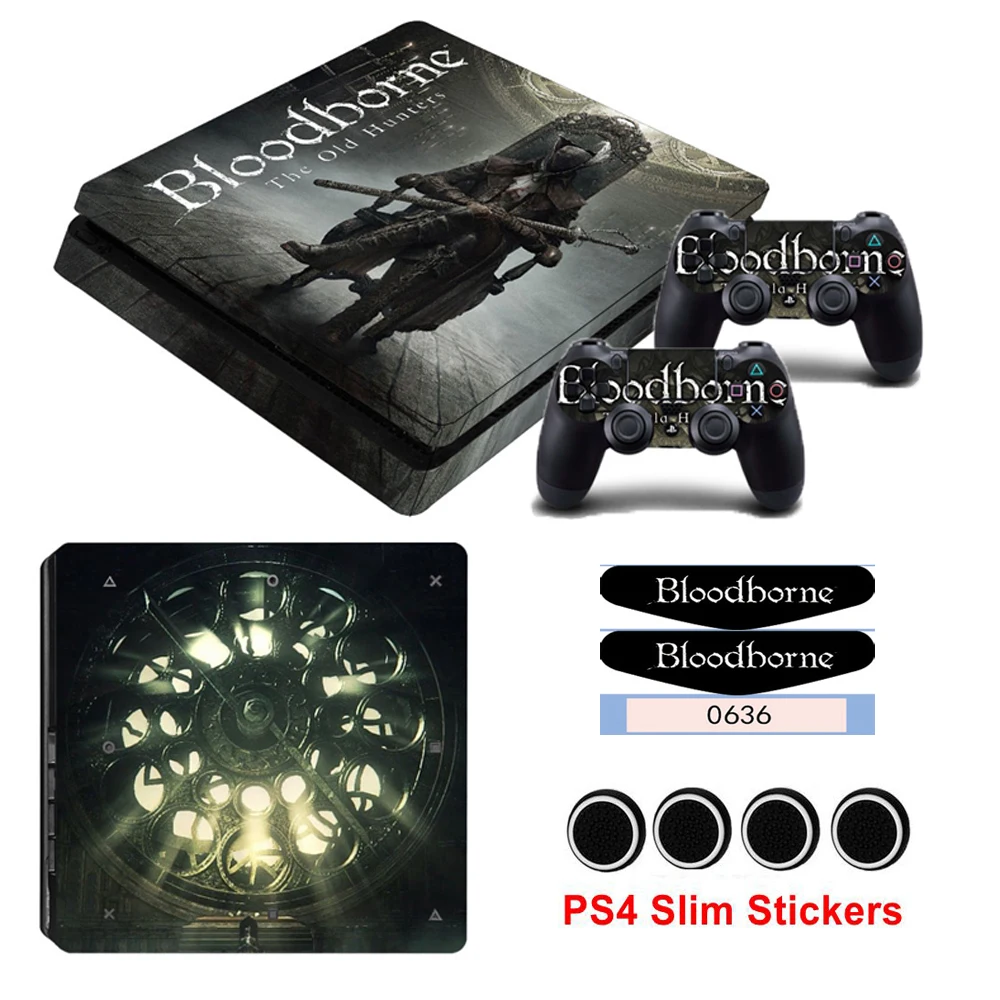 Светодиодный светильник бар кожа игра Bloodborne Кожа Наклейка для Playstation 4 Slim PS4 Slim консоль наклейки и 2 контроллера наклейки и крышки